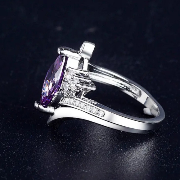 🎀925 Marquise Amathyst Ring - Picture 3 of 7